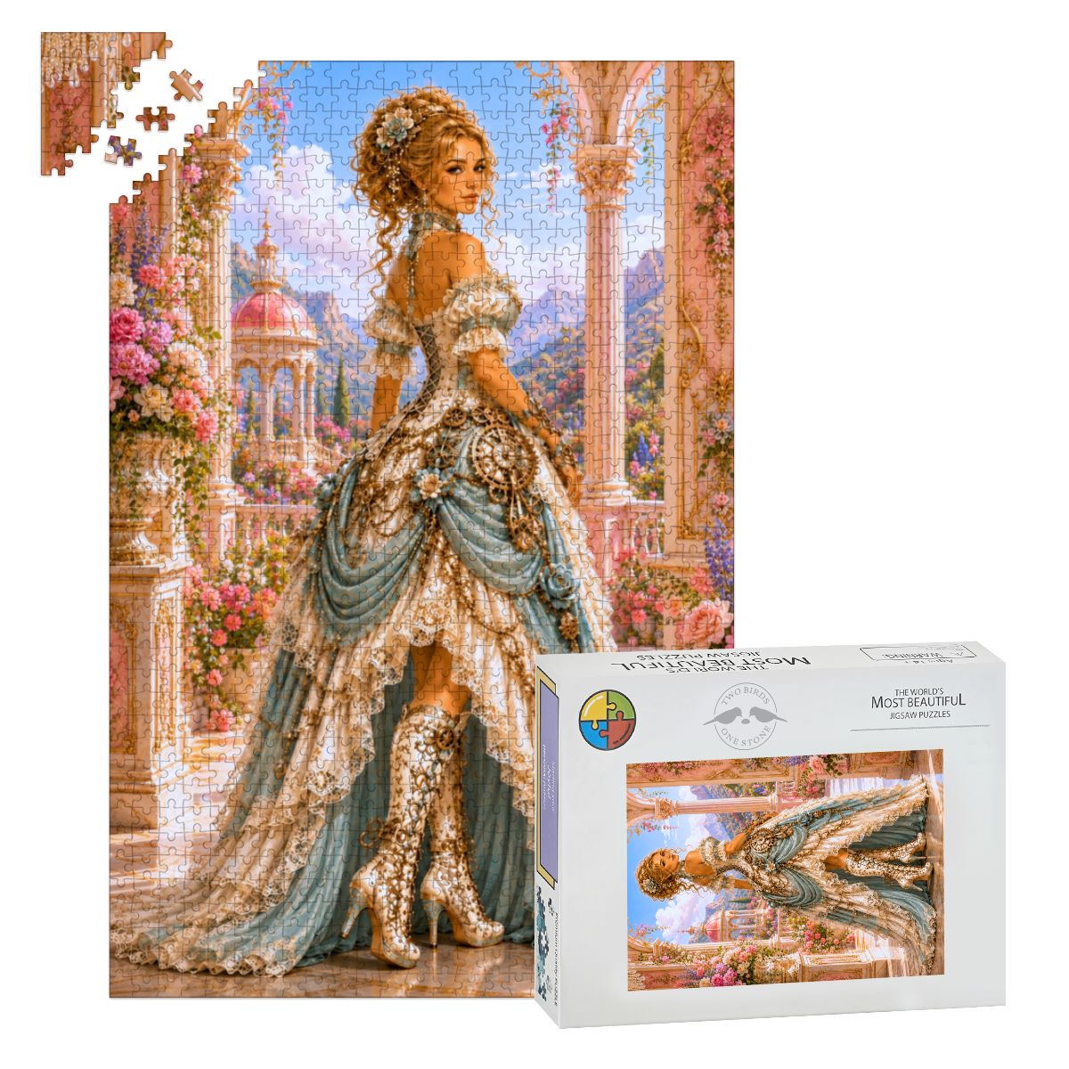 Wooden Jigsaw Puzzles 1000 pcs Steampunk Victorian Woman Light Teal