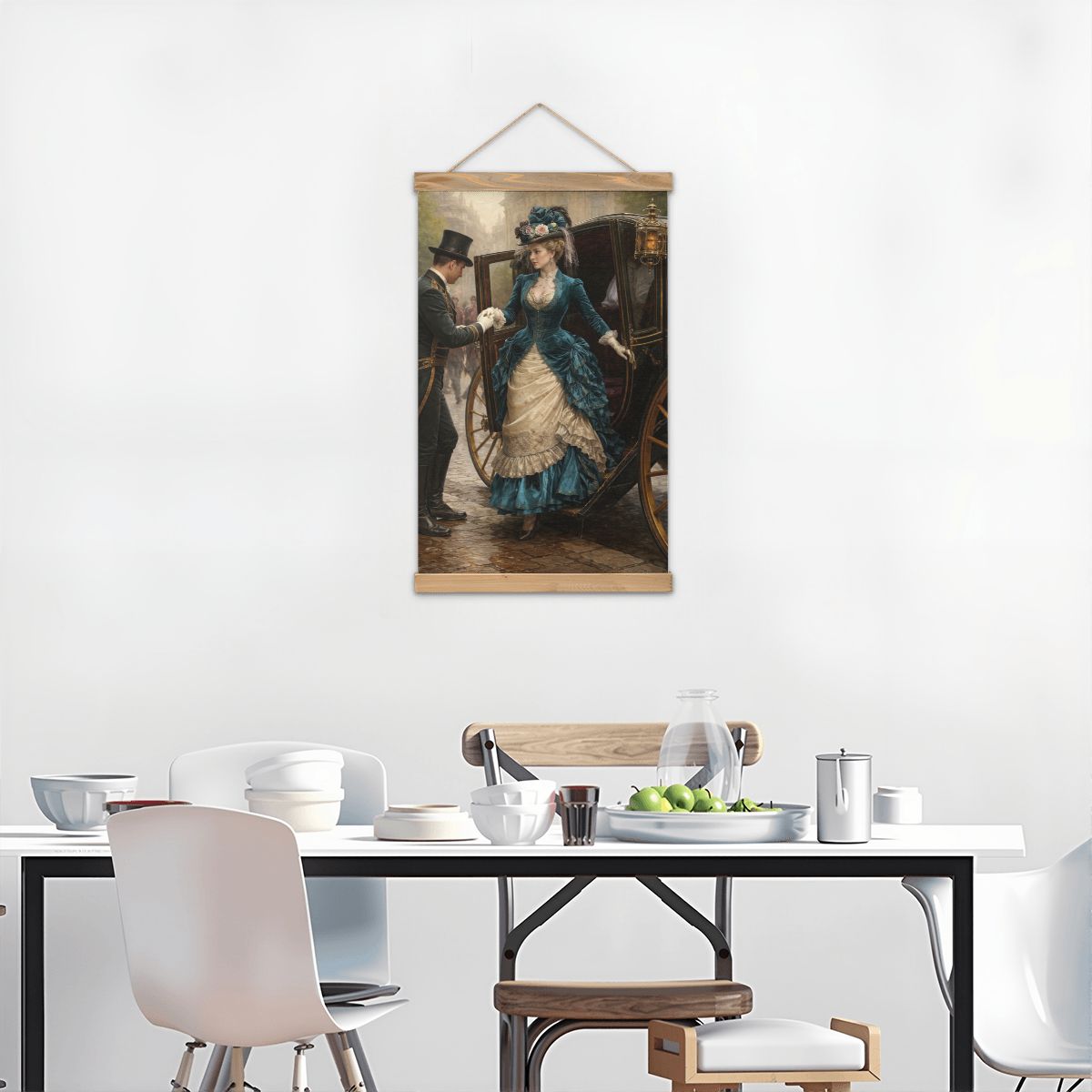 Linen Canvas Wall Art Victorian Carriage Ride