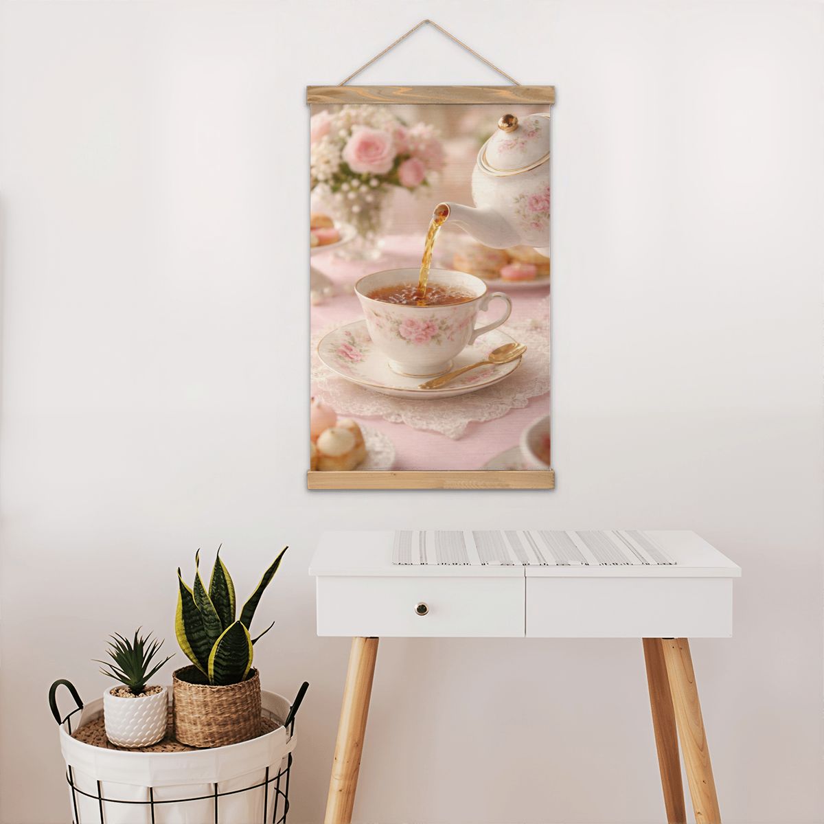 Linen Canvas Wall Tea Party