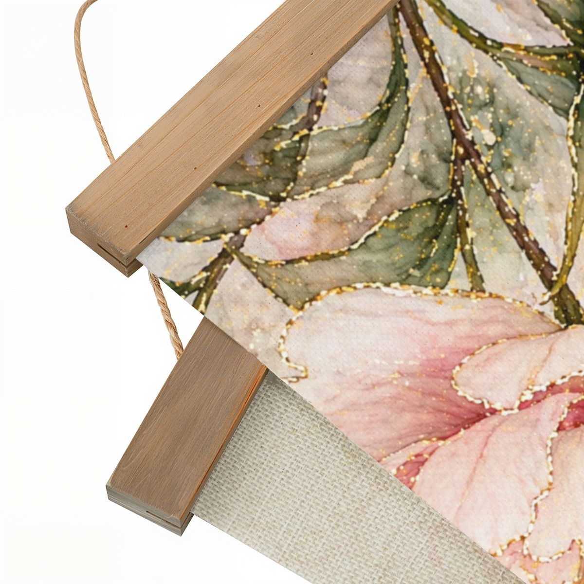 Linen Canvas Wall Art Pink Flower