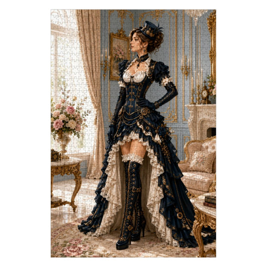 Wooden Jigsaw Puzzles 1000 pcs Steampunk Victorian Woman Black and White