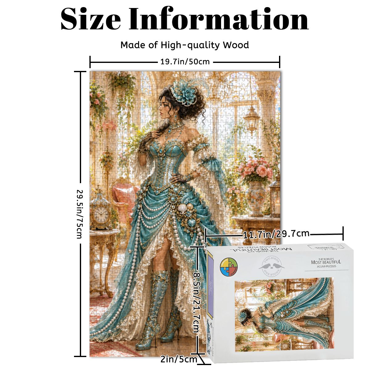 Wooden Jigsaw Puzzles 1000 pcs Steampunk Victorian Woman Aqua