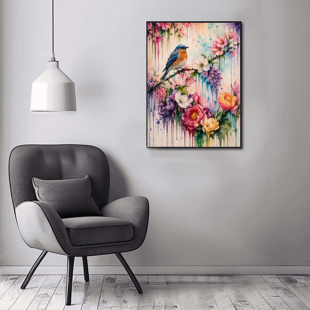 Diamond Art Painting 12x16 Bird Floral