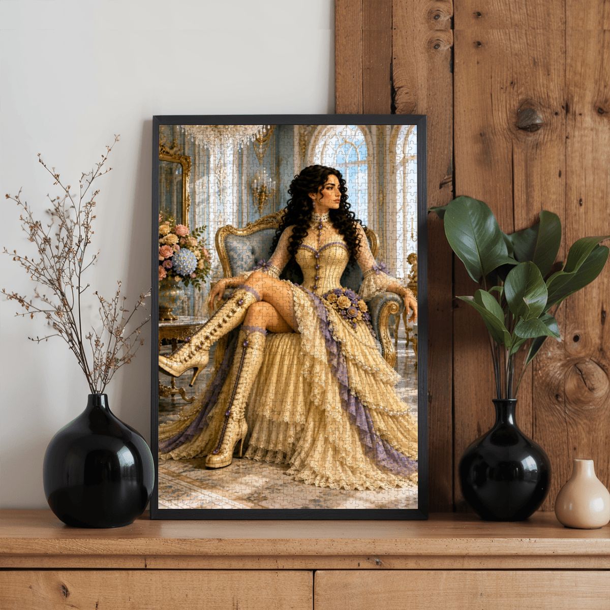 Wooden Jigsaw Puzzles 1000 pcs Steampunk Victorian Woman Yellow