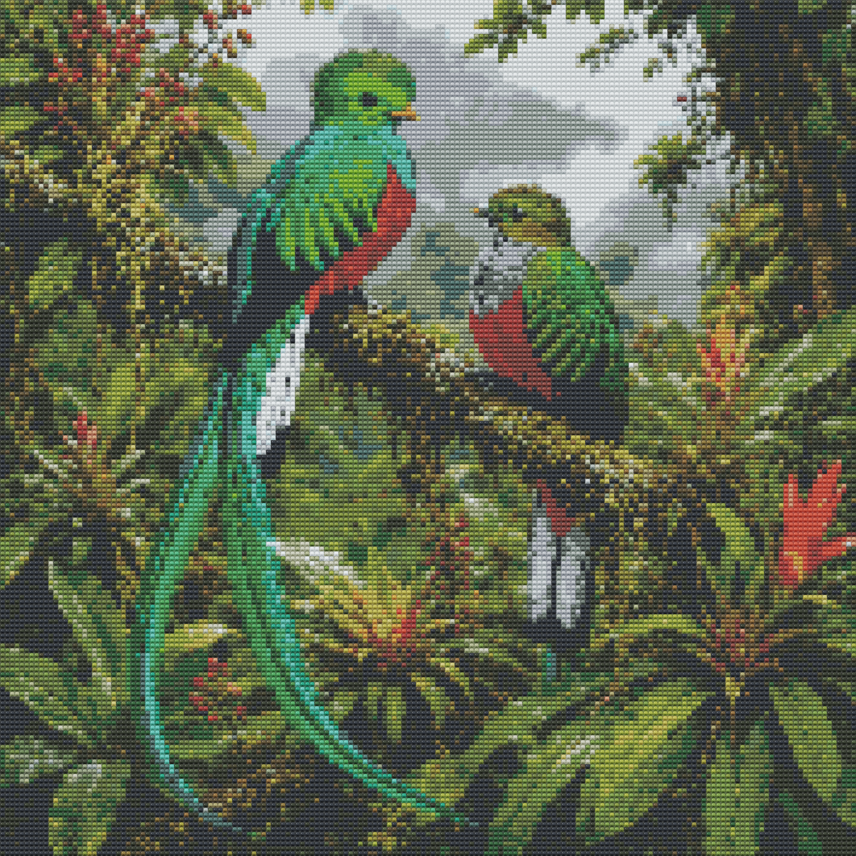 Diamond Painting Kit 20"x20" Resplendant Quetzel (Round Drills)