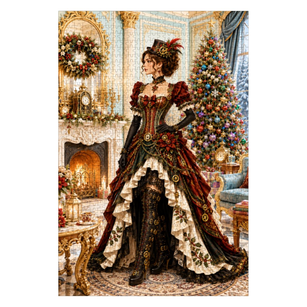 Wooden Jigsaw Puzzles 1000 pcs Christmas Steampunk Victorian Woman