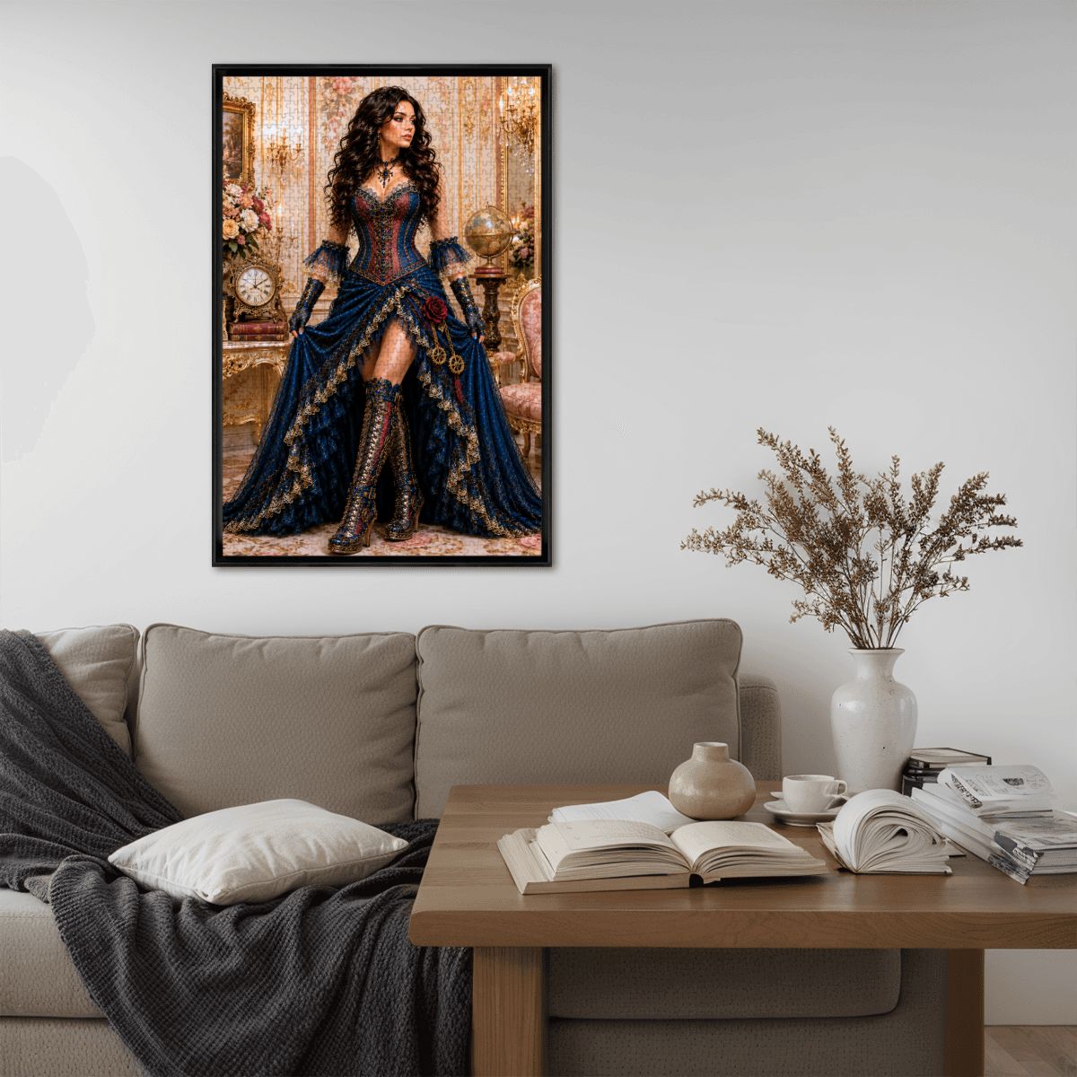 Wooden Jigsaw Puzzles 1000 pcs Steampunk Victorian Woman Red and Blue