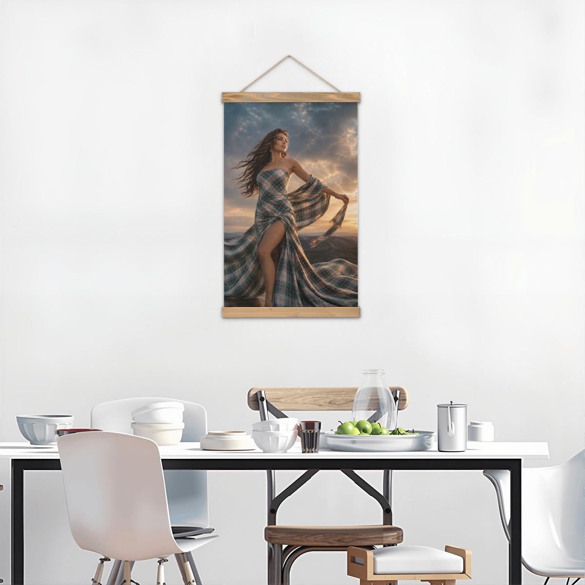 Linen Canvas Wall Art Clan Bruce Dress in the Wind