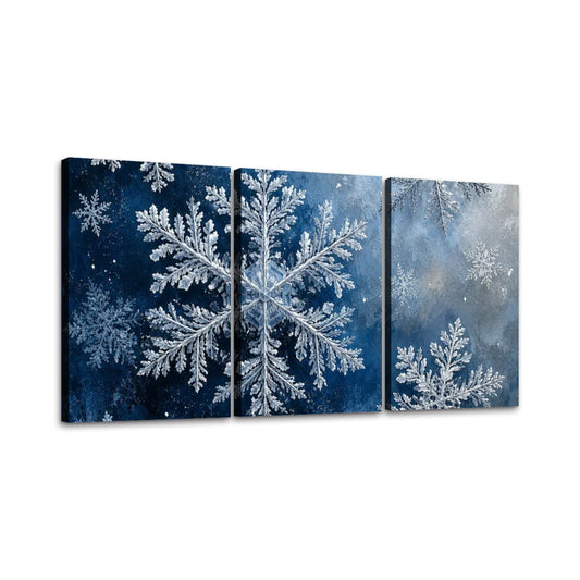 3 Panels Canvas Prints Wall Art Snowflake