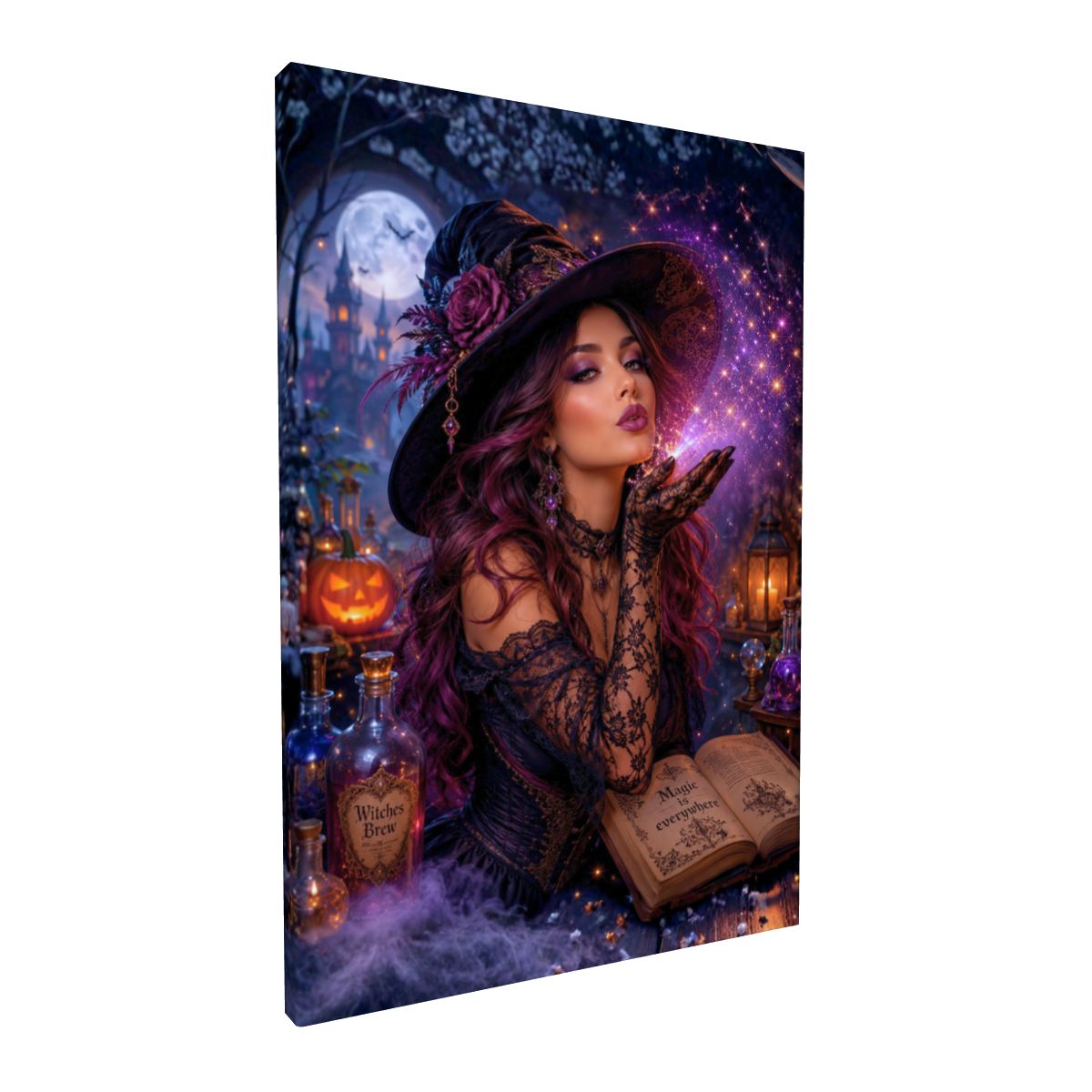 Framed Canvas Painting Witch's Spell (Made in USA)