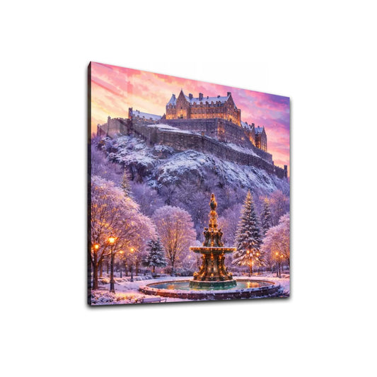 Acrylic Wall Art Prints with Hook Edinburgh Castle in the Winter