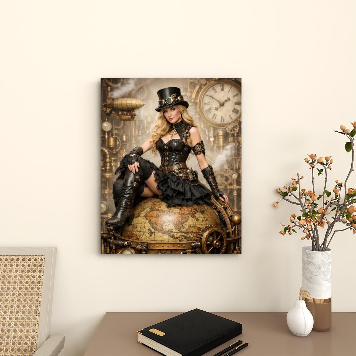 Canvas Prints Wall Art Steampunk Woman of the World