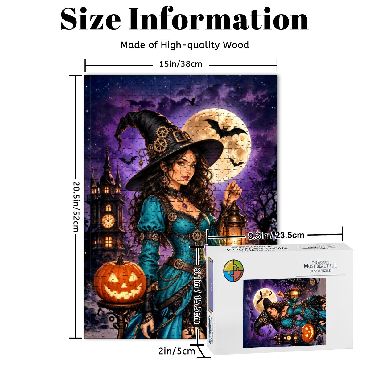 Wooden Jigsaw Puzzles 500 pcs Halloween Witch