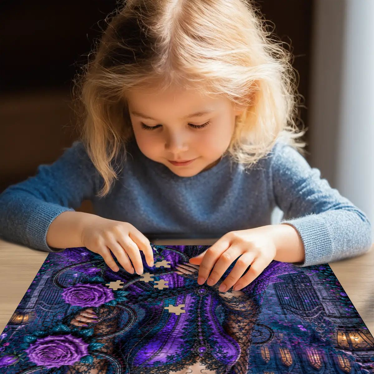 Wooden Jigsaw Puzzles 500 pcs Gothic Purple Roses
