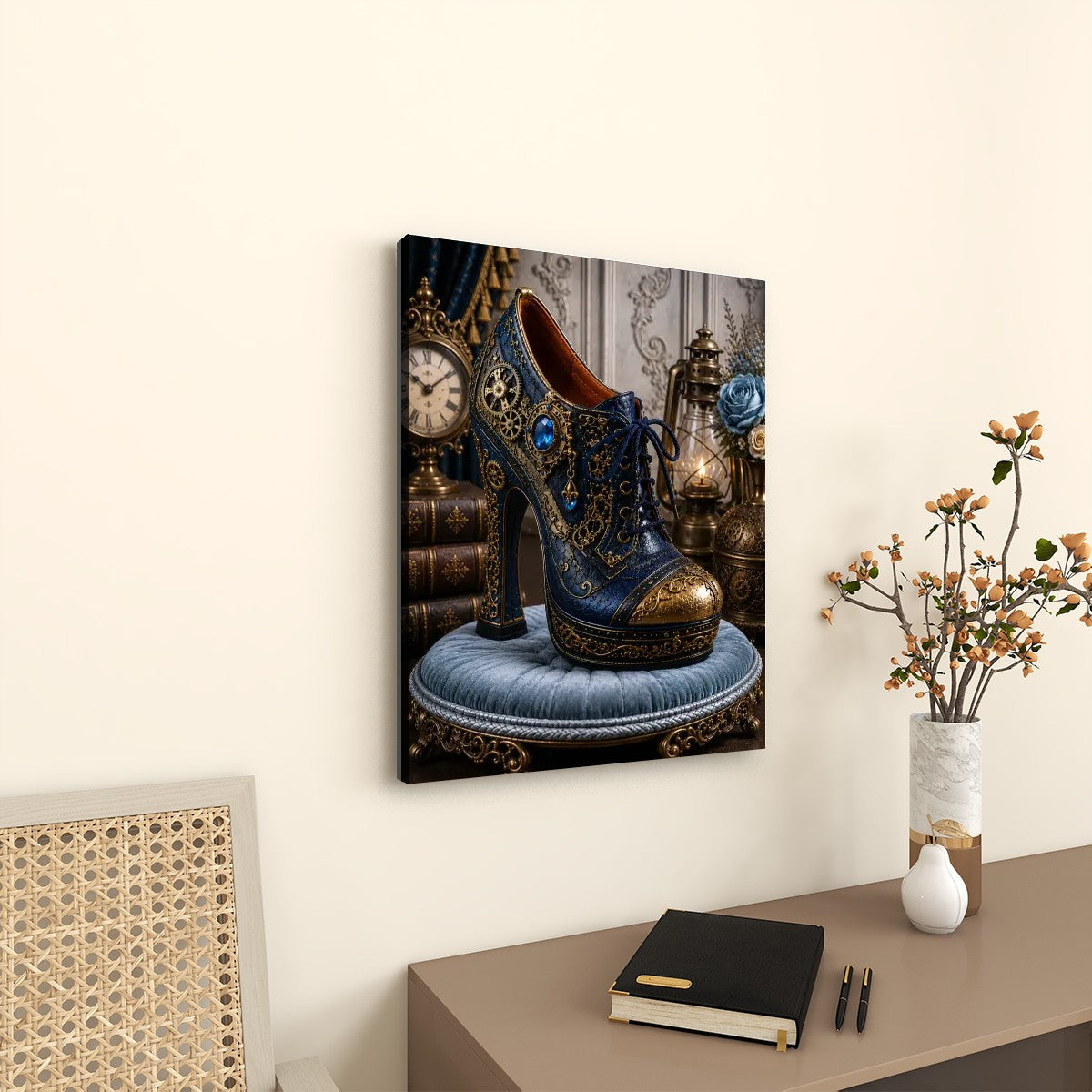 Canvas Prints Wall Art Steampunk Heel Blue