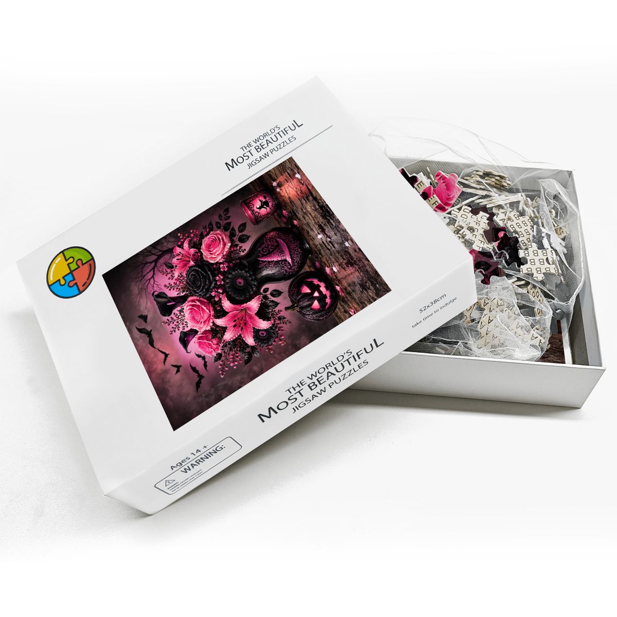 Wooden Jigsaw Puzzles 500 pcs Pink Halloween Flower Vase