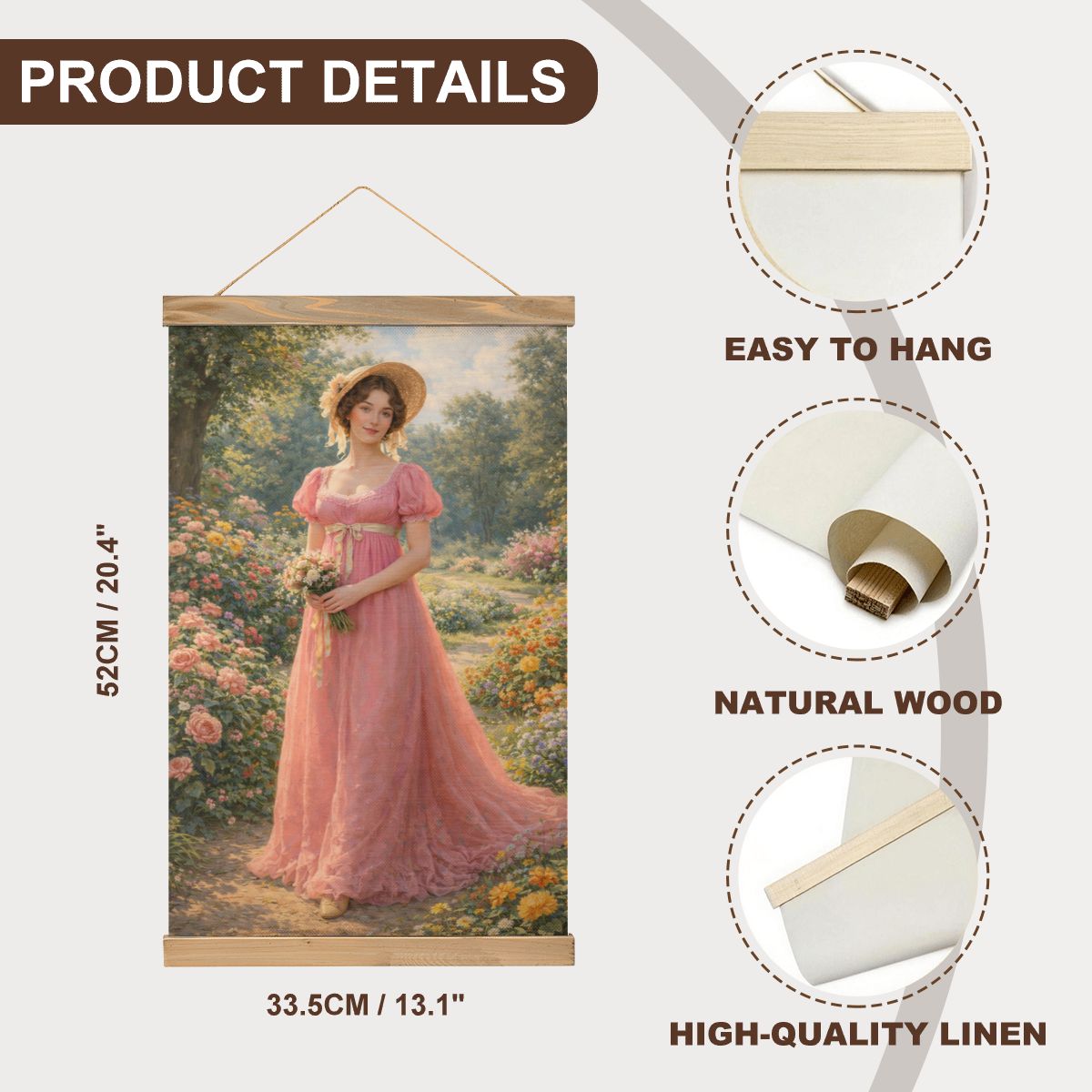 Linen Canvas Wall Art Empire Woman in Spring