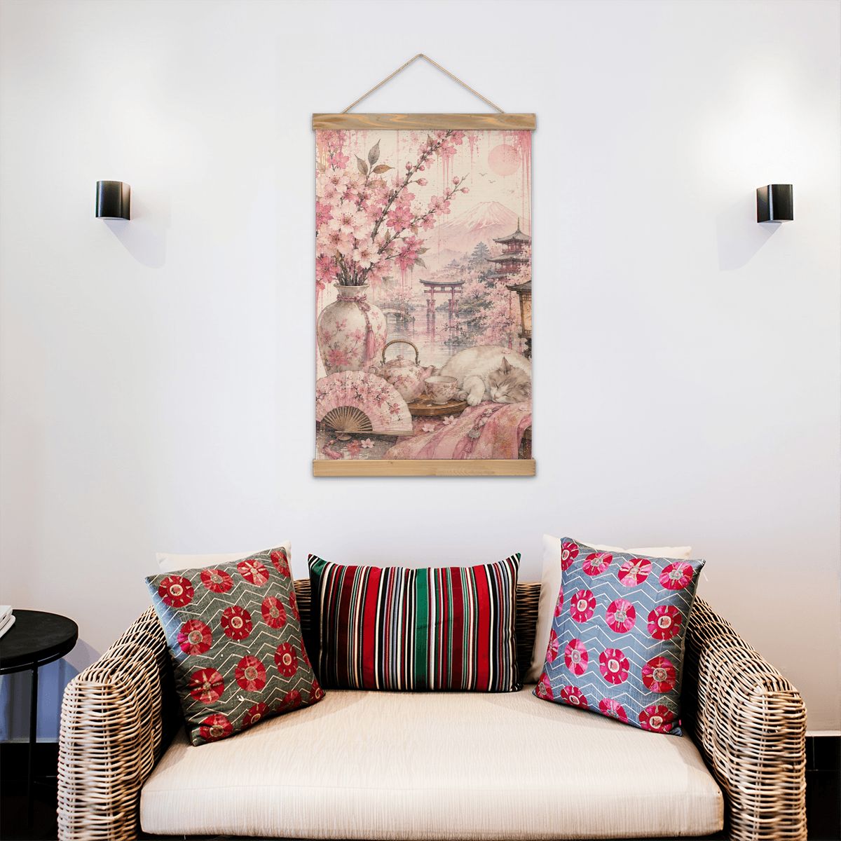 Linen Canvas Wall Art Japanese Scene 2