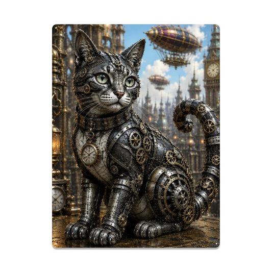Rectangular Tin Sign Metal Sign Decor Steampunk Cat