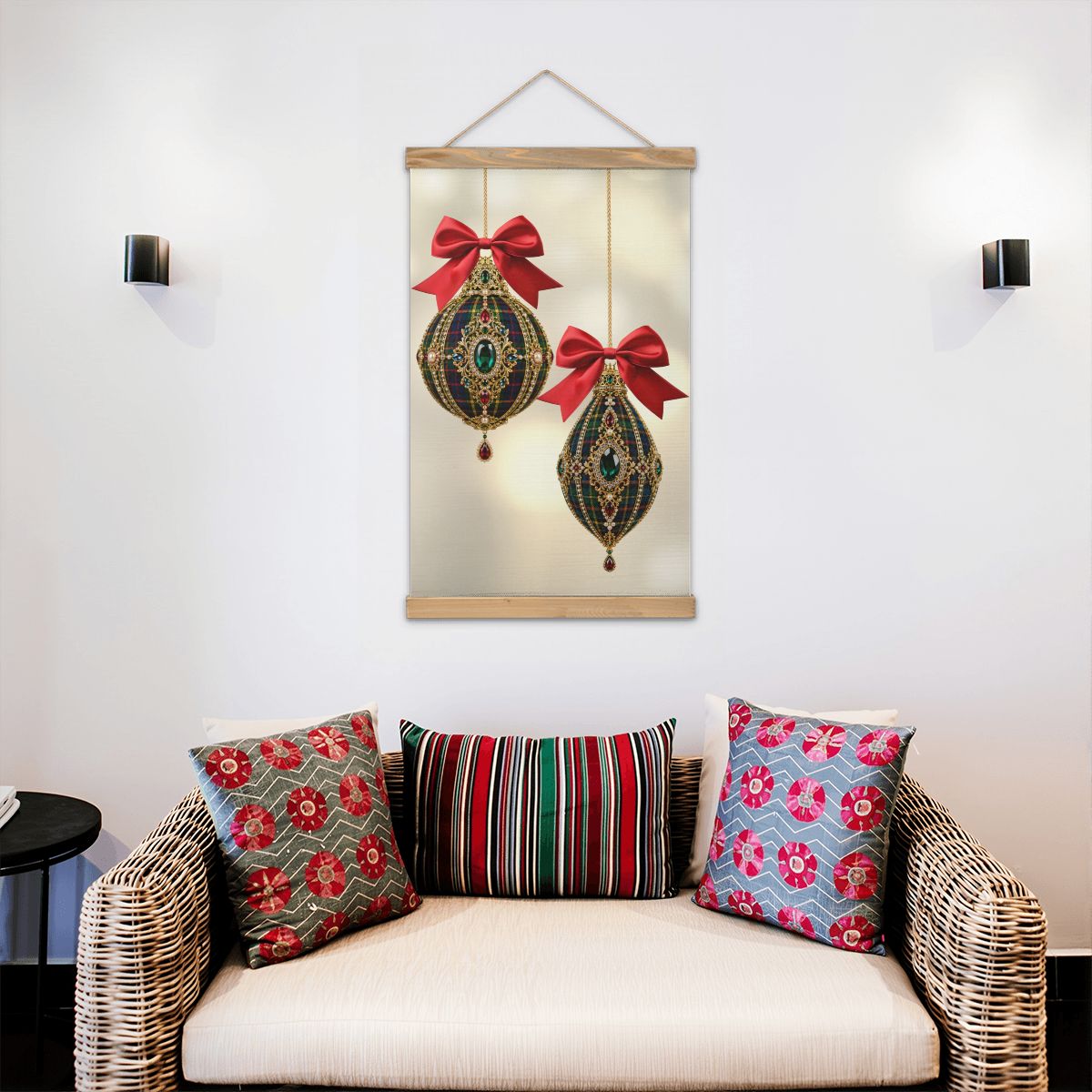 Linen Canvas Wall Art Clan Bruce Christmas Ornaments