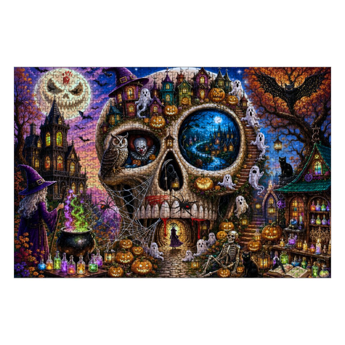 1000pcs Wooden Jigsaw Puzzles  (Made in USA) Halloween Nonsense