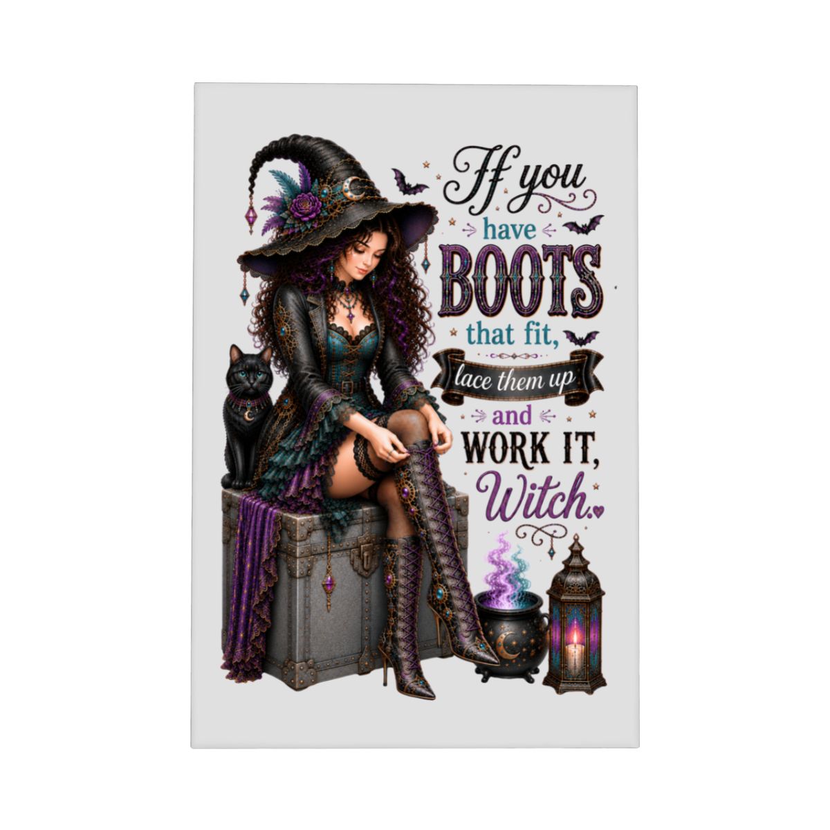 Framed Canvas Painting Work it Witch (Made in USA)