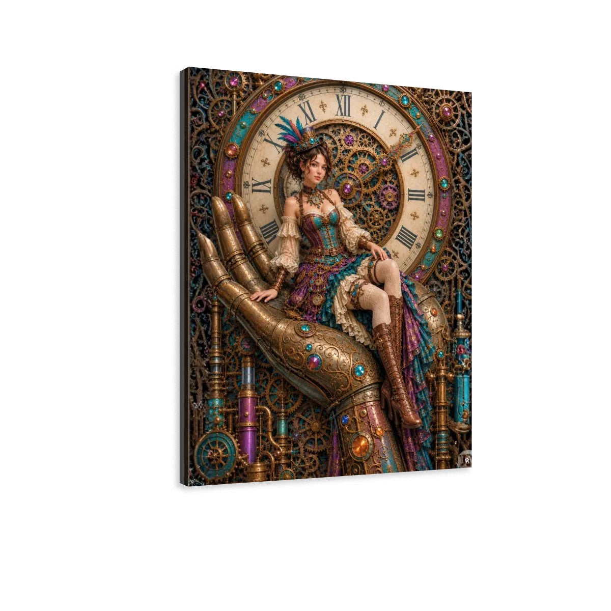 Canvas Prints Wall Art Steampunk Woman in Hand