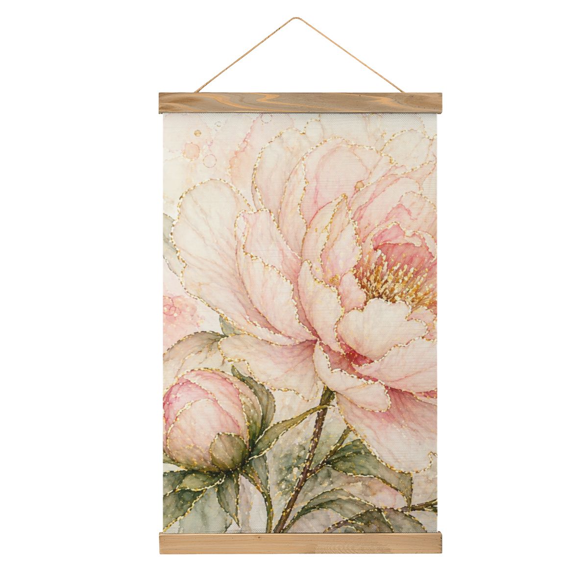 Linen Canvas Wall Art Pink Flower