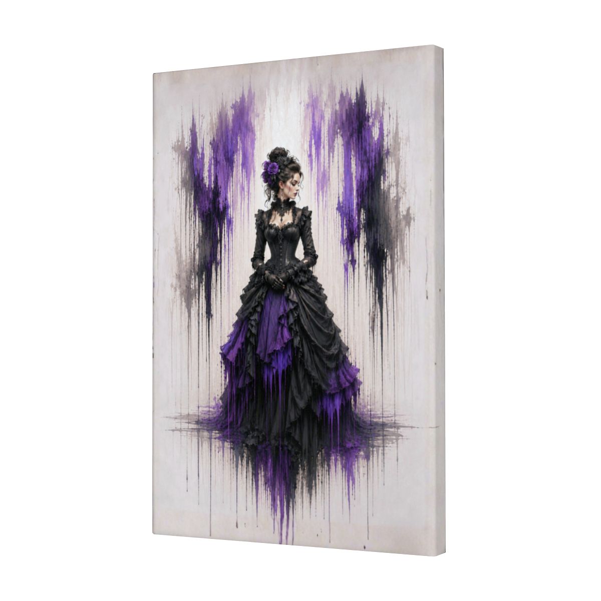 Framed Canvas Painting Victorian Drip Art (Made in USA)