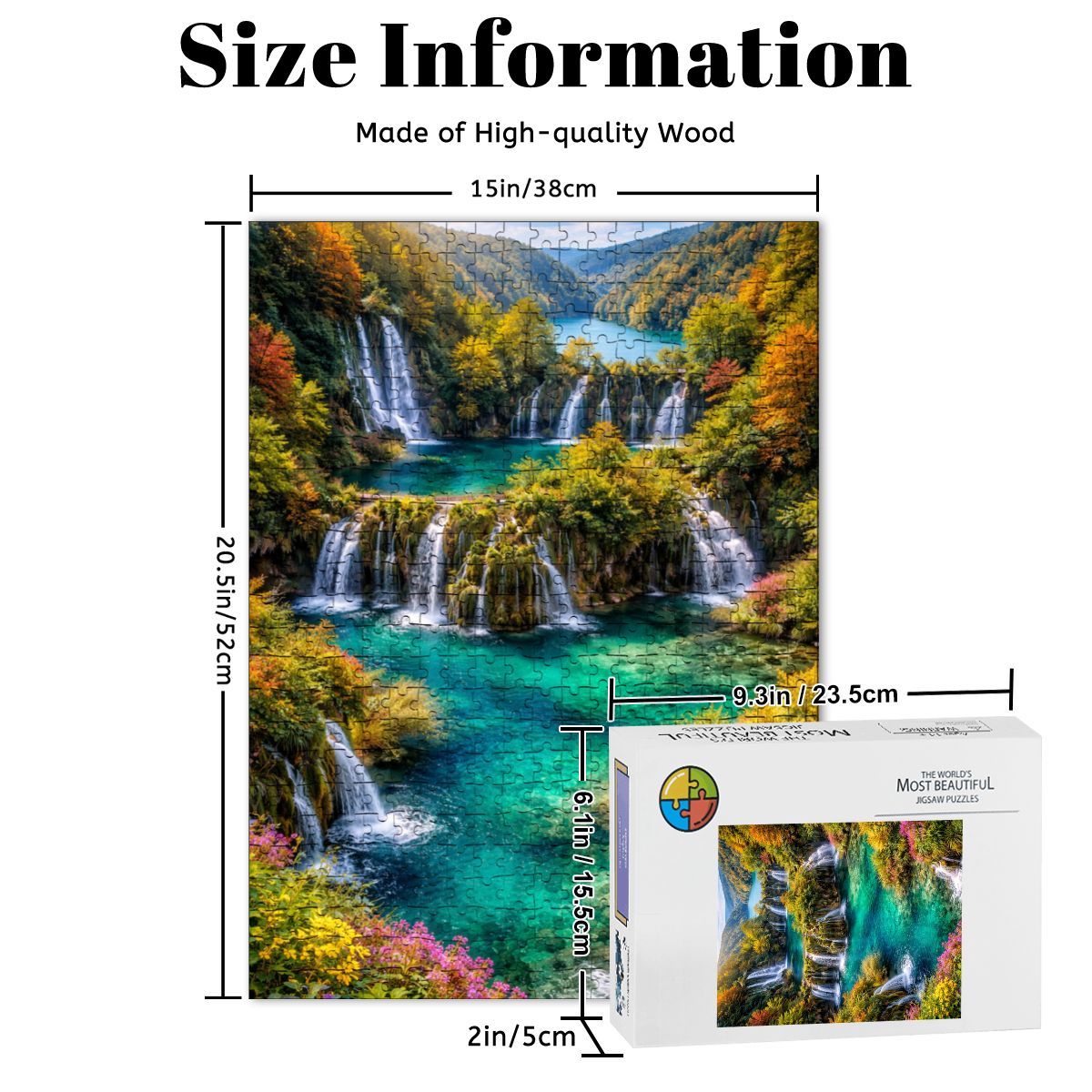 Wooden Jigsaw Puzzles 500 pcs Puzzle Plitvice Lakes waterfall Croatia