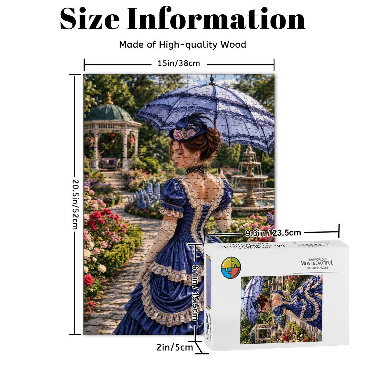 Wooden Jigsaw Puzzles 500 pcs Victorian Woman in Blue Dress