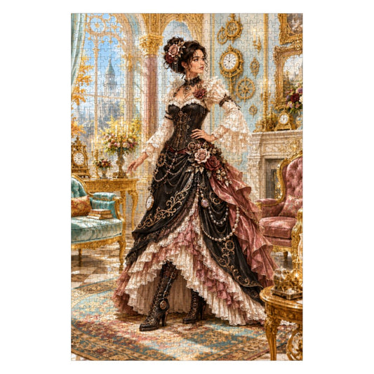 Wooden Jigsaw Puzzles 1000 pcs Steampunk Victorian Woman Black and Pink