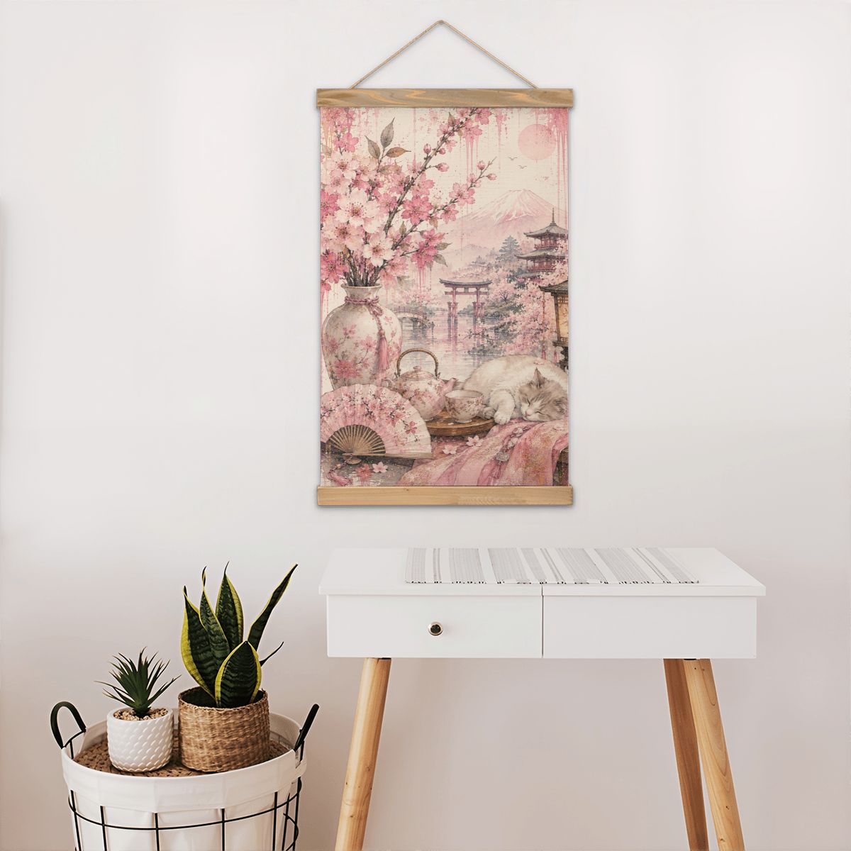 Linen Canvas Wall Art Japanese Scene 2