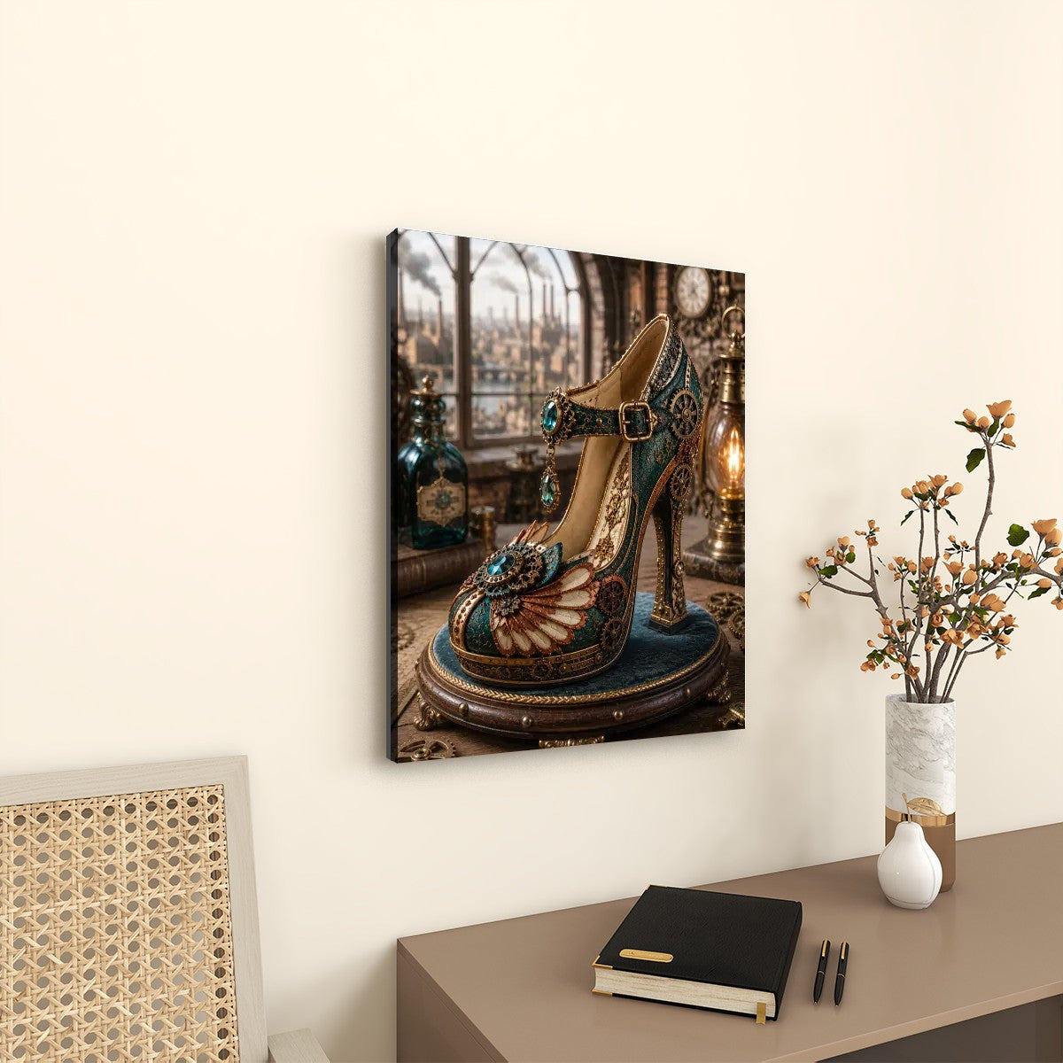 Canvas Prints Wall Art Steampunk Heel Feathers