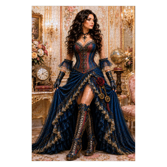 Wooden Jigsaw Puzzles 1000 pcs Steampunk Victorian Woman Red and Blue