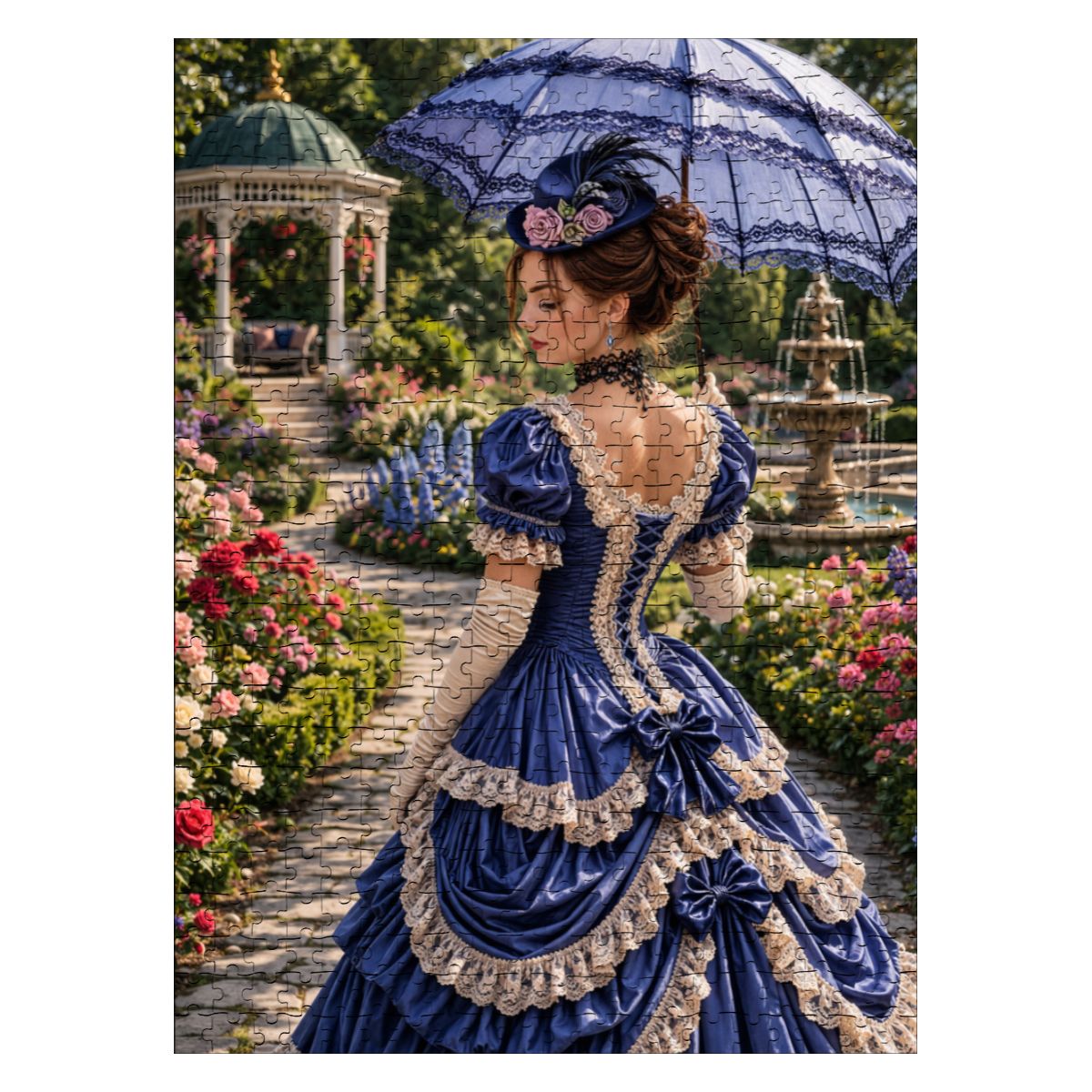Wooden Jigsaw Puzzles 500 pcs Victorian Woman in Blue Dress 1900's