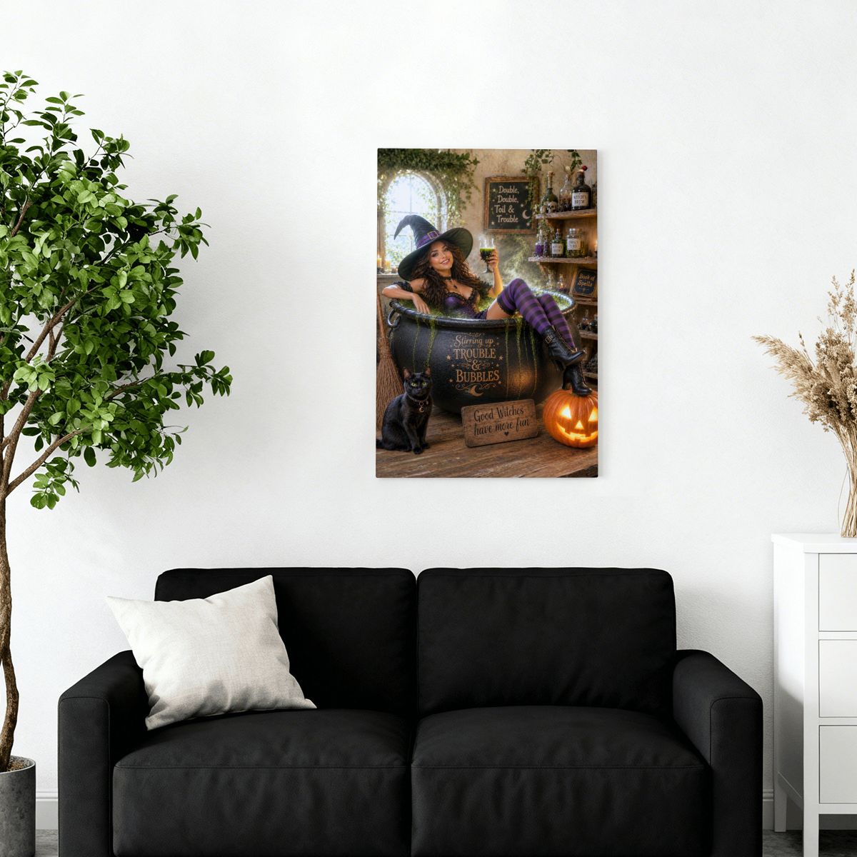 Framed Canvas Painting Bubble Bubble (Made in USA)