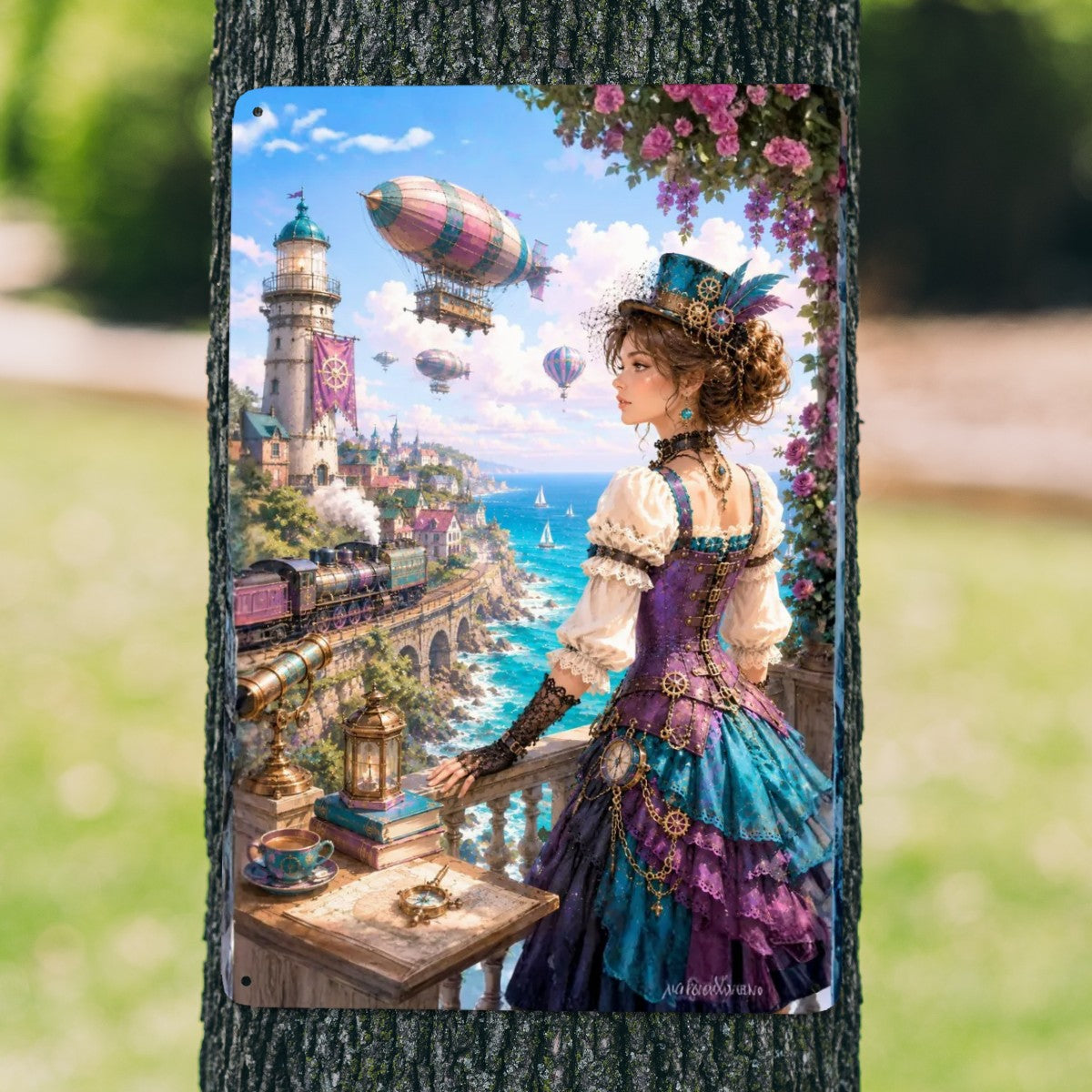Tin Sign (Made in USA) Steampunk Woman