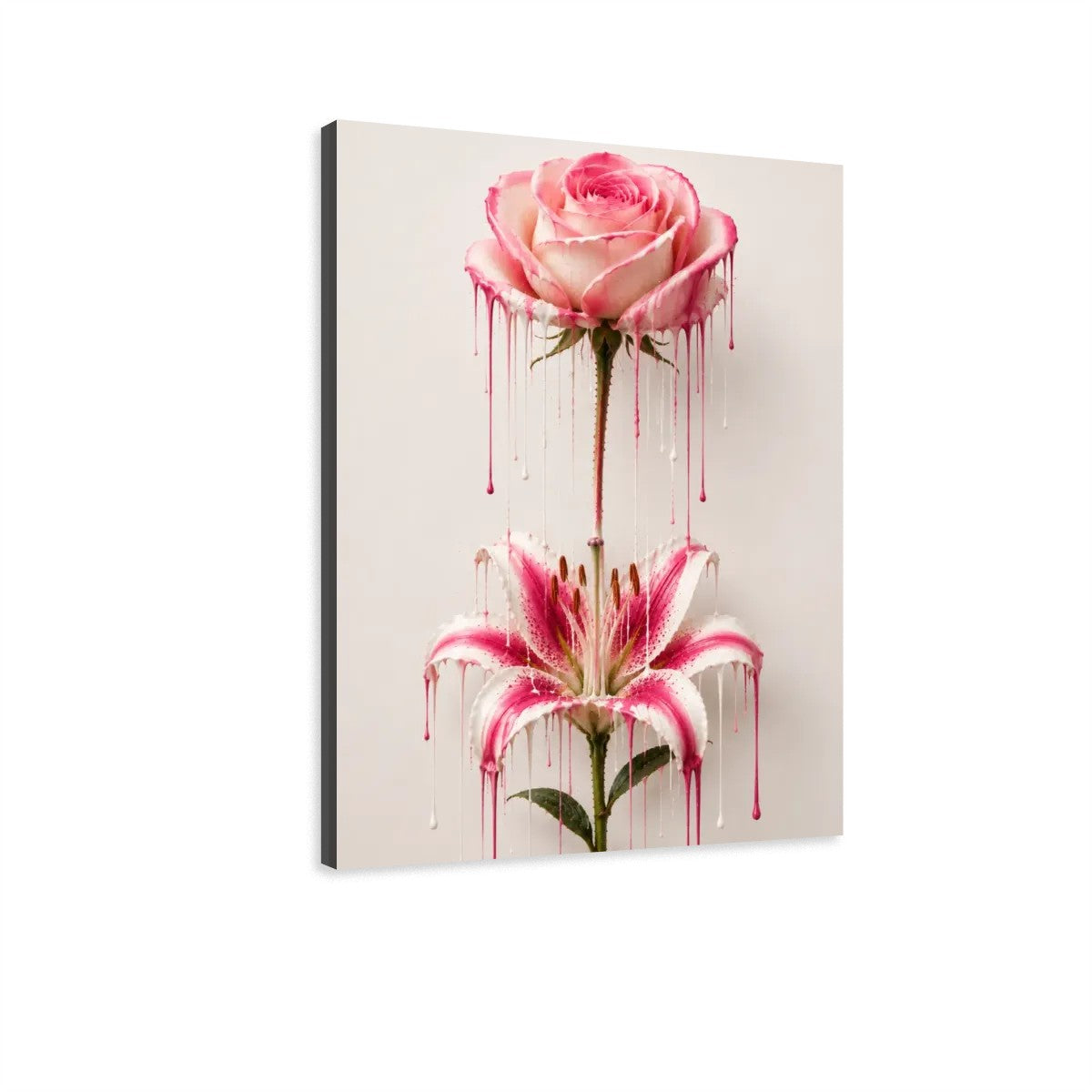 Canvas Prints Wall Art Dripping Flowers Art