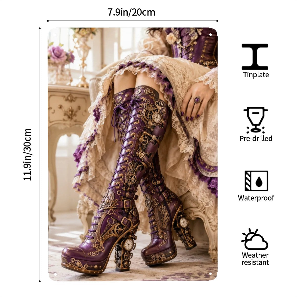 Tin Sign (Made in USA) Steampunk Boots