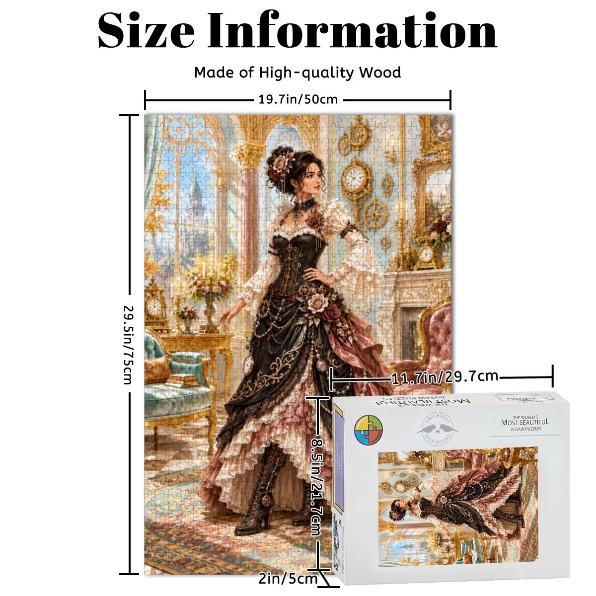 Wooden Jigsaw Puzzles 1000 pcs Steampunk Victorian Woman Black and Pink