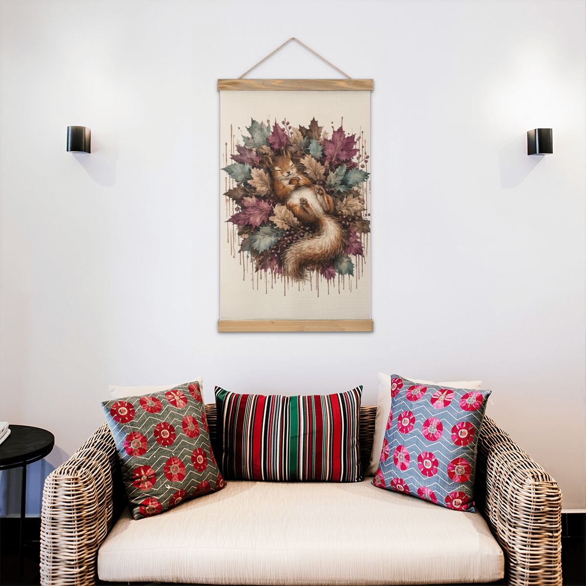 Linen Canvas Wall Art Squirrel Drip Art