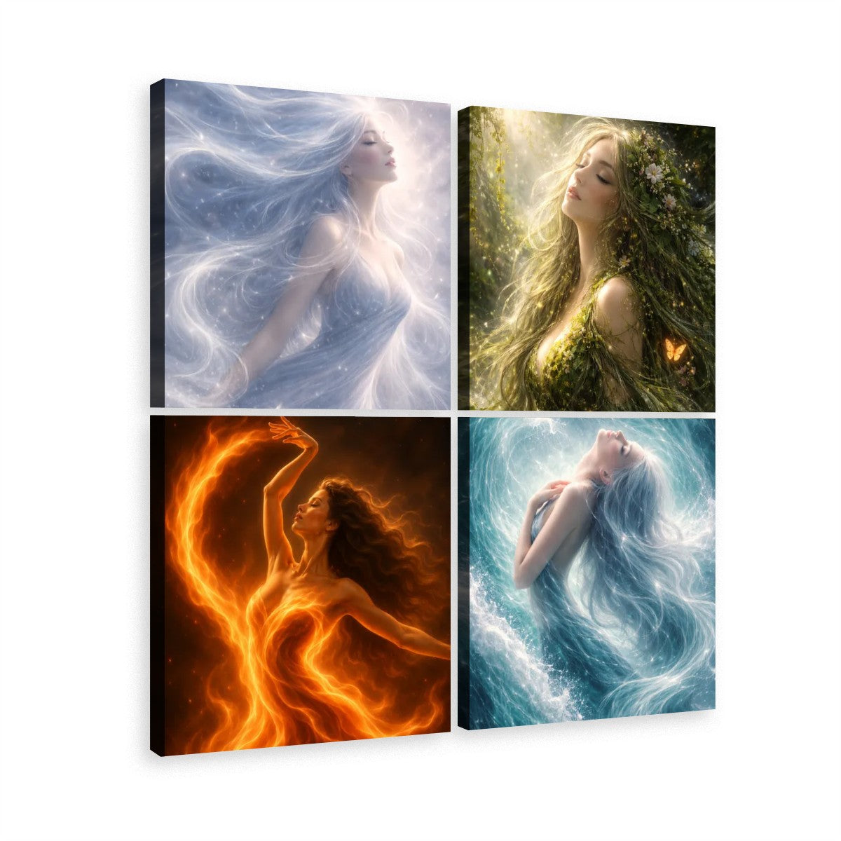 4 Panels Canvas Prints Wall Art Elements