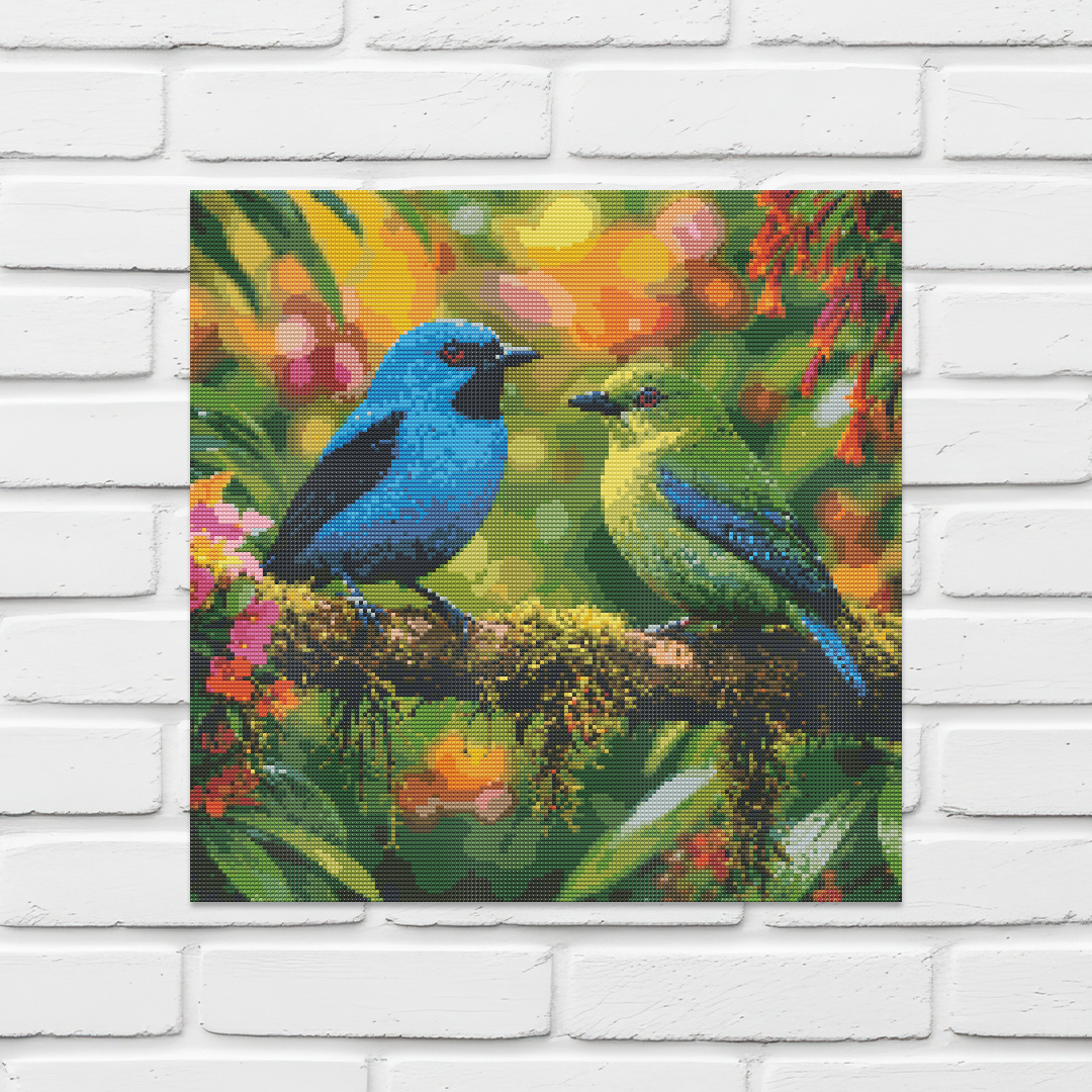 Diamond Painting Kit 20"x20" Blue Dacnis (Round Drills)