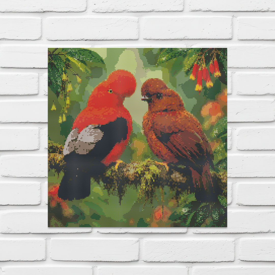 Diamond Painting Kit 20"x20" Andean Cock-of-the-Rock (Round Drills)