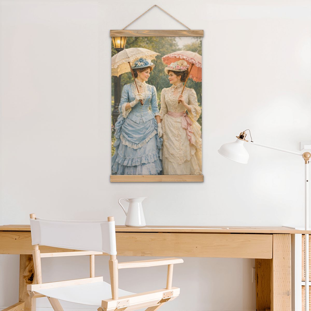 Linen Canvas Wall Art Victorian Friends
