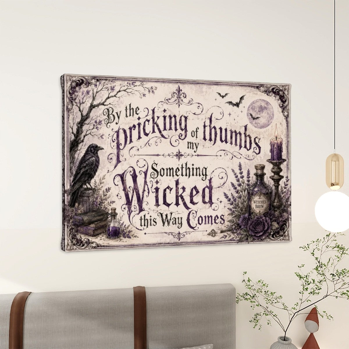 Small Canvas Prints Wall Art Decor Halloween Edgar Allen Poe Something Wicked