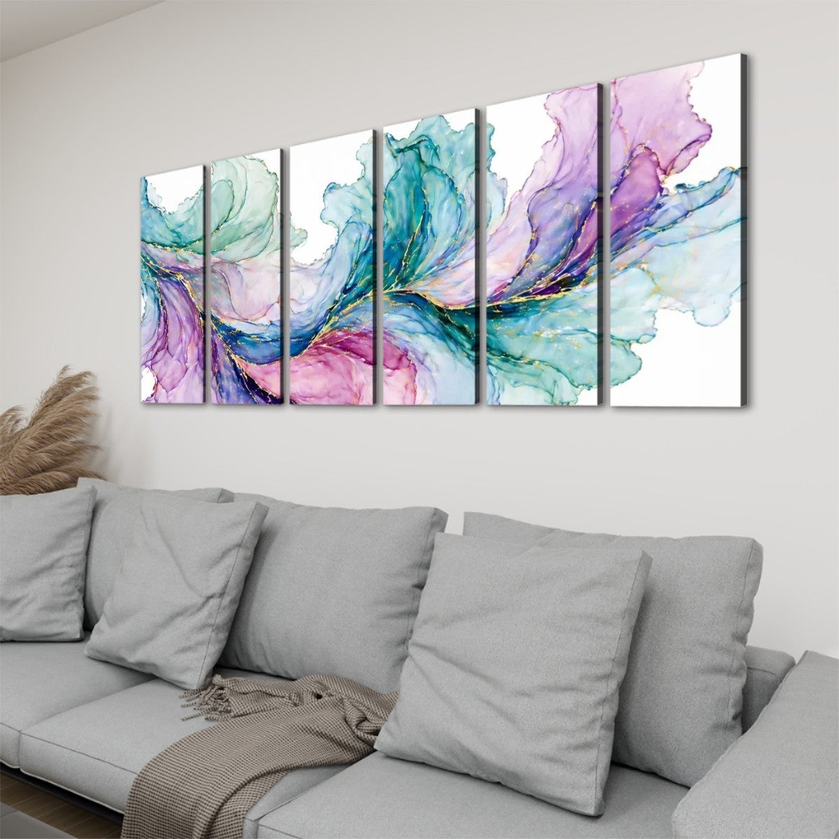 6 Panels Canvas Prints Wall Art Multi Color
