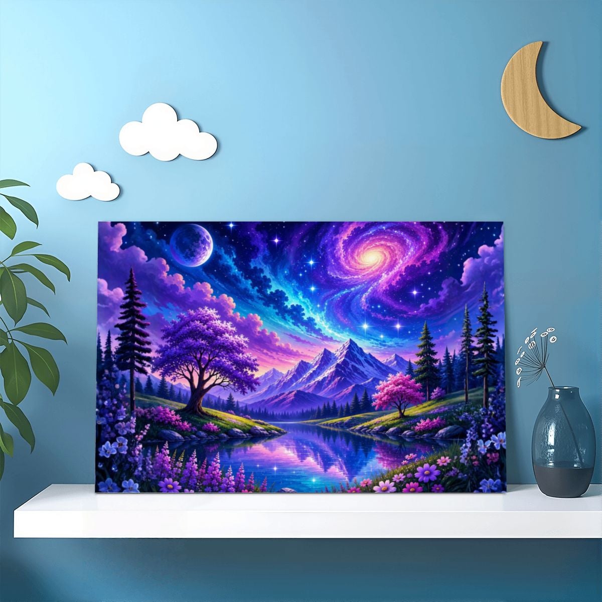 Framed Canvas Painting (Made in USA) Ethereal Night