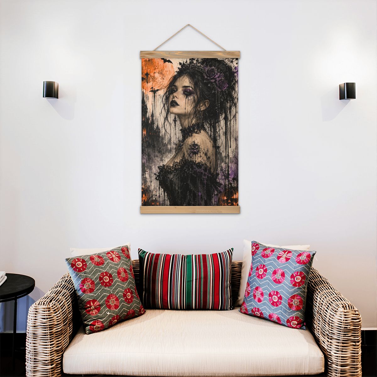 Linen Canvas Wall Art Gothic Halloween